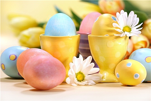 彩色,复活节彩蛋,花