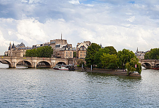 岛屿,巴黎新桥,石桥,赛纳河,河,巴黎,法国