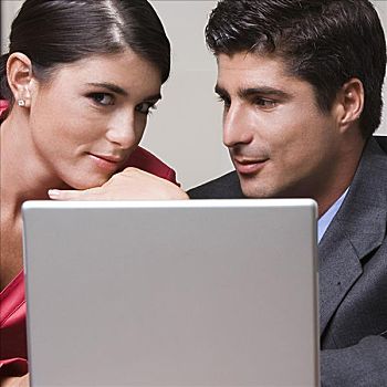特写,商务人士,职业女性,正面,笔记本电脑
