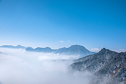 四川大邑县西岭雪山俯瞰观景台远眺西岭群山