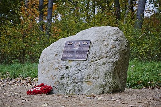 纪念,石头,集中营,靠近,梅克伦堡,德国,欧洲
