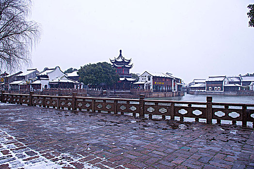 苏州山塘街,苏州雪景,苏州旅游