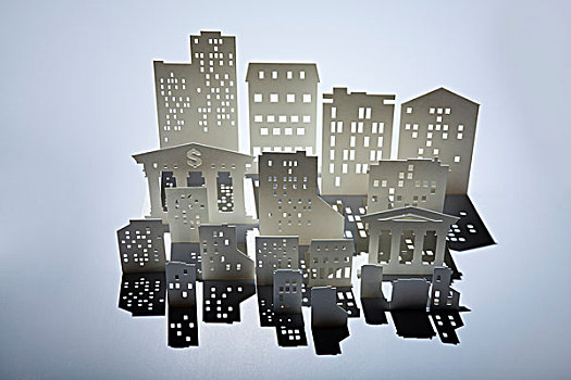 建筑模型,建筑,银行,美元符号