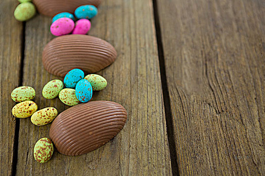 巧克力,复活节彩蛋,厚木板,特写