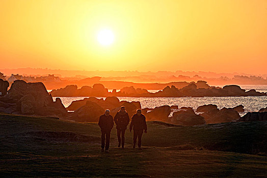 法国,菲尼斯泰尔,海滩,海岸线,海岸,心形,异教