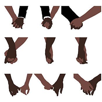 情侣握手的图片 动漫图片
