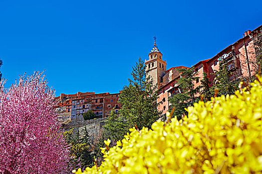 阿巴拉钦酒店,中世纪,城镇,春天,特鲁埃尔,西班牙