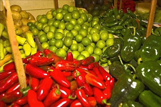 蔬菜,市场货摊,墨西哥