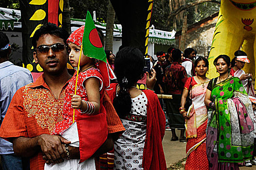 孟加拉,人,庆贺,新年,白天,传统,高兴,游乐场,上方,国家,达卡,四月,2007年