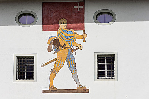 壁画,博物馆,施维茨,瑞士