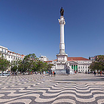 柱子,雕塑,国王,罗西奥,里斯本,葡萄牙