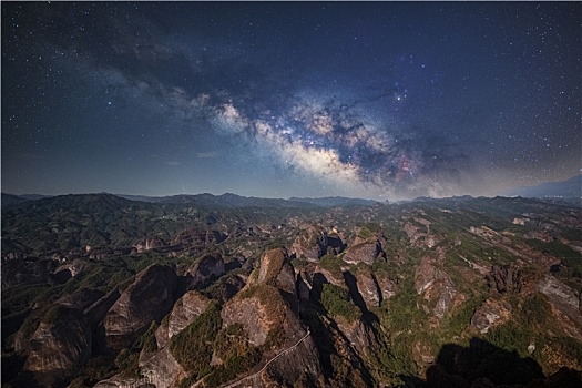 桂林丹霞地貌星空银河