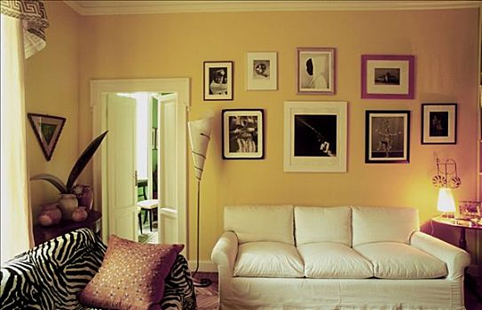 客厅,沙发,照片,灯