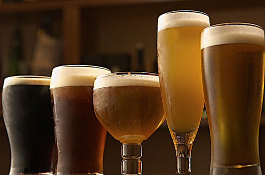 选择,啤酒,玻璃杯