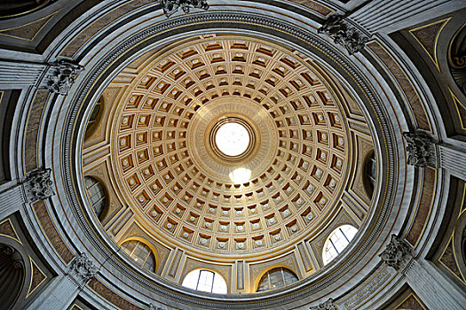 天花板,圆顶,梵蒂冈博物馆,罗马,意大利,欧洲