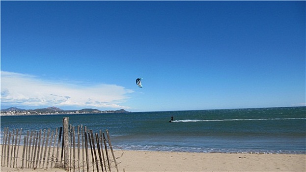 风筝冲浪,海岸,圣徒,法国