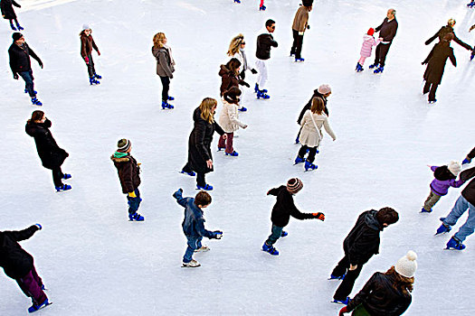 人,滑冰,户外,冰,滑冰场,冬景