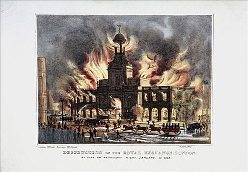 皇家,火,伦敦,1838年,艺术家,文员
