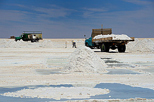 卡车,盐湖,乌尤尼,玻利维亚,南美