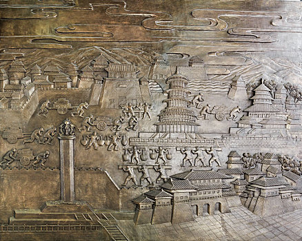 古运河文化浮雕,中国河南省洛阳隋唐大运河博物馆