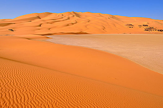 沙丘,干盐湖,阿杰尔高原,国家公园,世界遗产,撒哈拉沙漠,靠近,阿尔及利亚,非洲