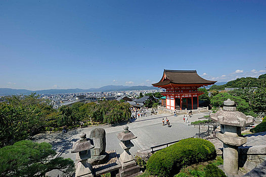 风景,京都,清水寺,门房,石头,灯笼,前景,日本,东亚,亚洲