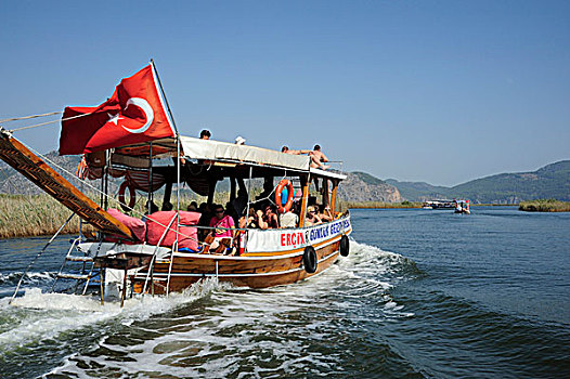 游船,河,自然,保存,区域,海滩,土耳其,小亚细亚