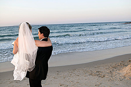 新郎,新娘,海滩,努沙,澳大利亚