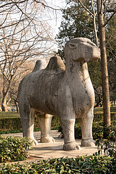 南京明孝陵石象路景区石骆驼雕塑