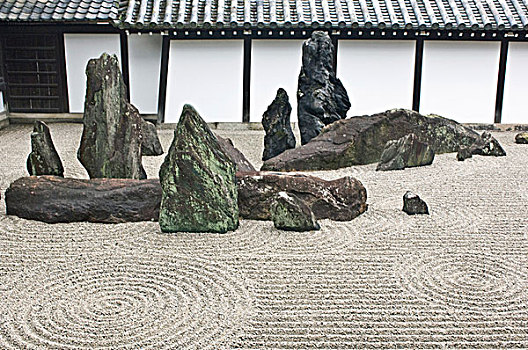 日本,京都,庙宇,岩石花园