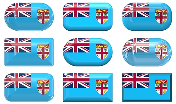 玻璃,扣,旗帜,斐济
