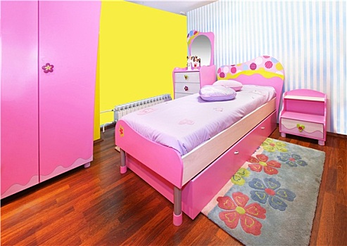 女孩,粉色,卧室
