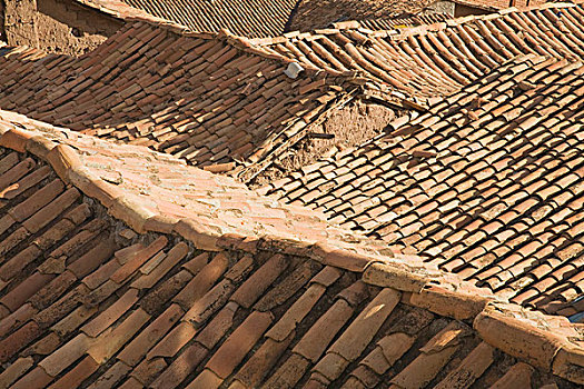 砖瓦,屋顶,库斯科市,库斯科,秘鲁