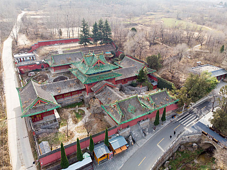 航拍河南郑州登封嵩山少林寺十方禅院