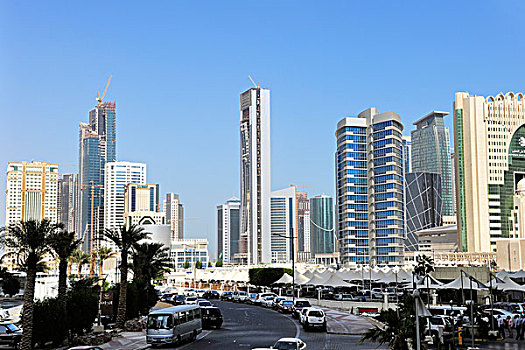 城市风光,多哈,卡塔尔,阿拉伯半岛,波斯湾,中东,亚洲