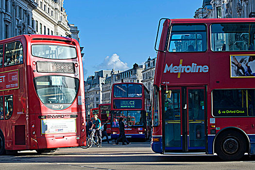 双层巴士,巴士,牛津,马戏团,伦敦,英格兰,英国,欧洲