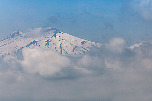 山,埃特纳火山,云,西西里,意大利,欧洲