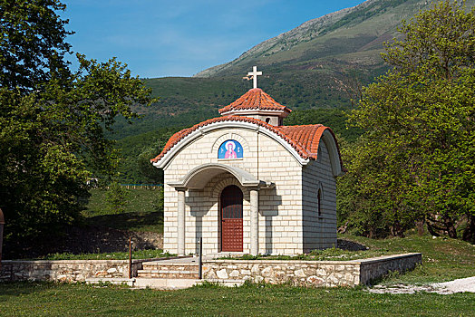 小教堂,靠近,阿尔巴尼亚,欧洲