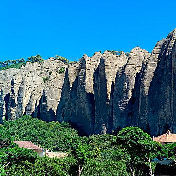 悬崖,岩石构造,阿尔卑斯山,法国