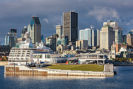 加拿大,魁北克,蒙特利尔,城市天际线,劳伦斯河