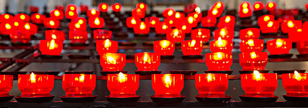 燃烧,祈愿用具,蜡烛,教堂,慕尼黑,上巴伐利亚,巴伐利亚,德国,欧洲