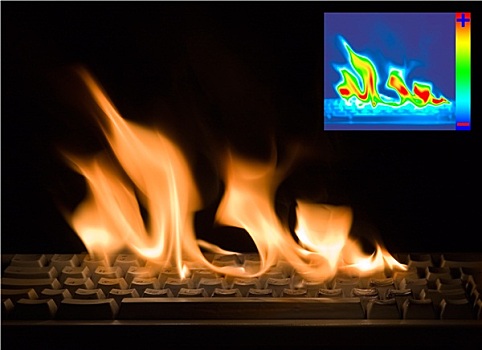 燃烧,键盘,热成像