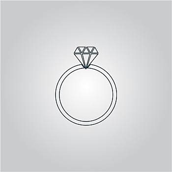 钻石,订婚戒指,矢量,象征