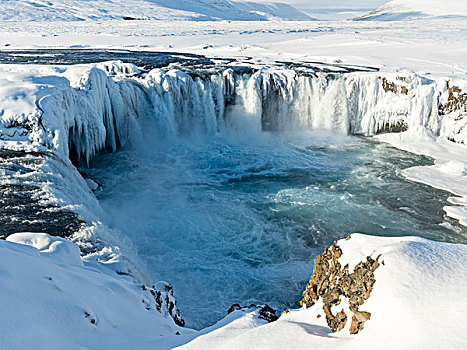 神灵瀑布,瀑布,冰岛,冬天,大幅,尺寸