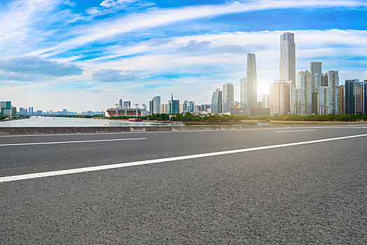 城市道路地面和建筑景观