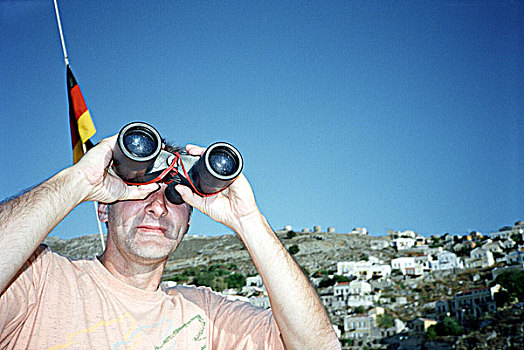 男人,双筒望远镜