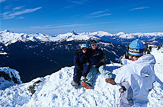 滑雪板玩家,顶峰,照相,山,黑色,獠牙,不列颠哥伦比亚省,加拿大