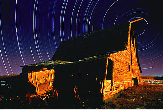 星迹,谷仓,靠近,艾伯塔省,加拿大