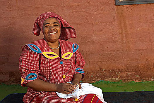 女人,头像,传统服装,南非