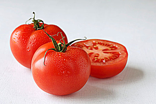 新鲜,西红柿,一半